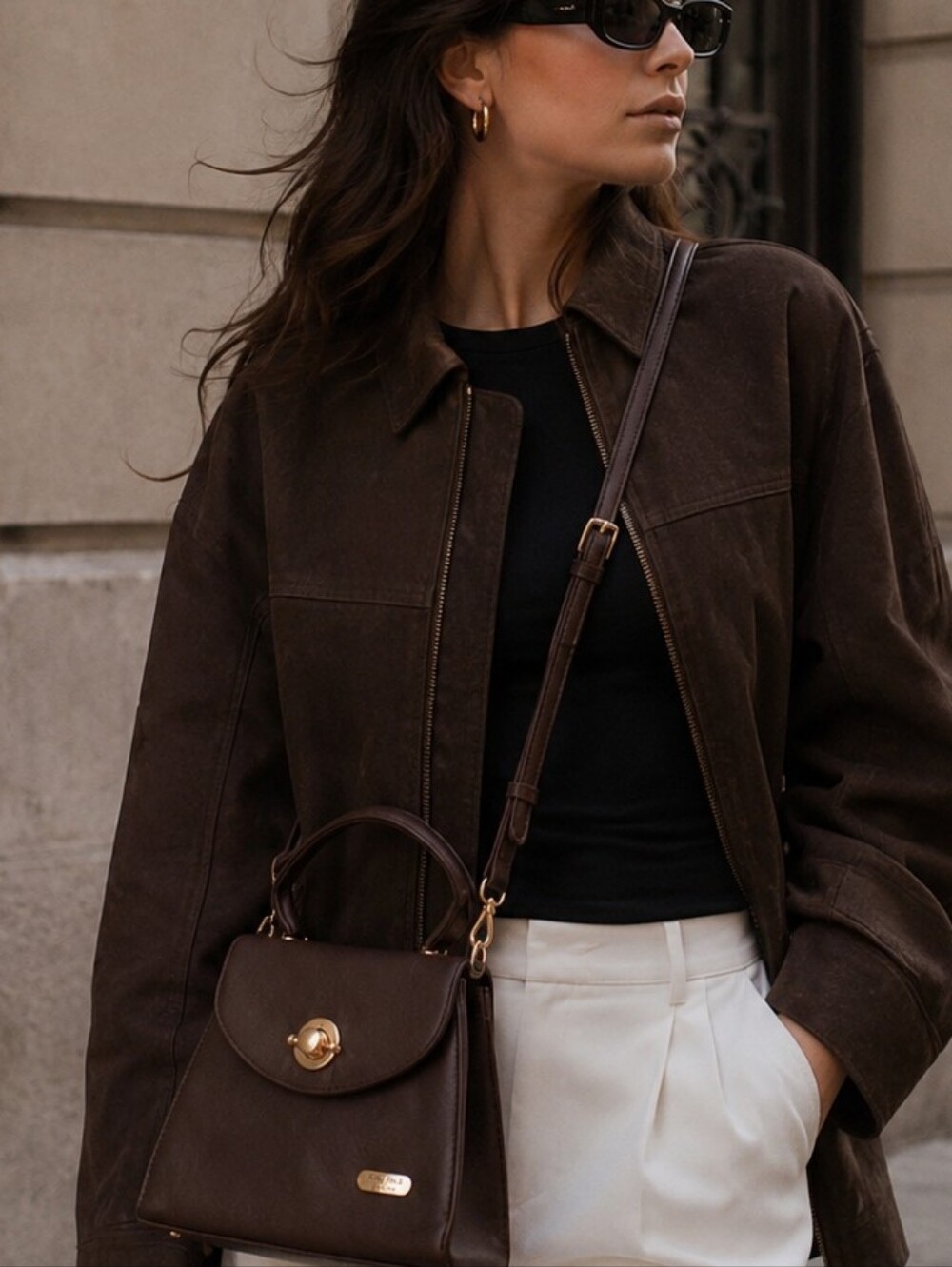 🤎 Ruby Rose Collection Vintage Structured Satchel / Crossbody Bag